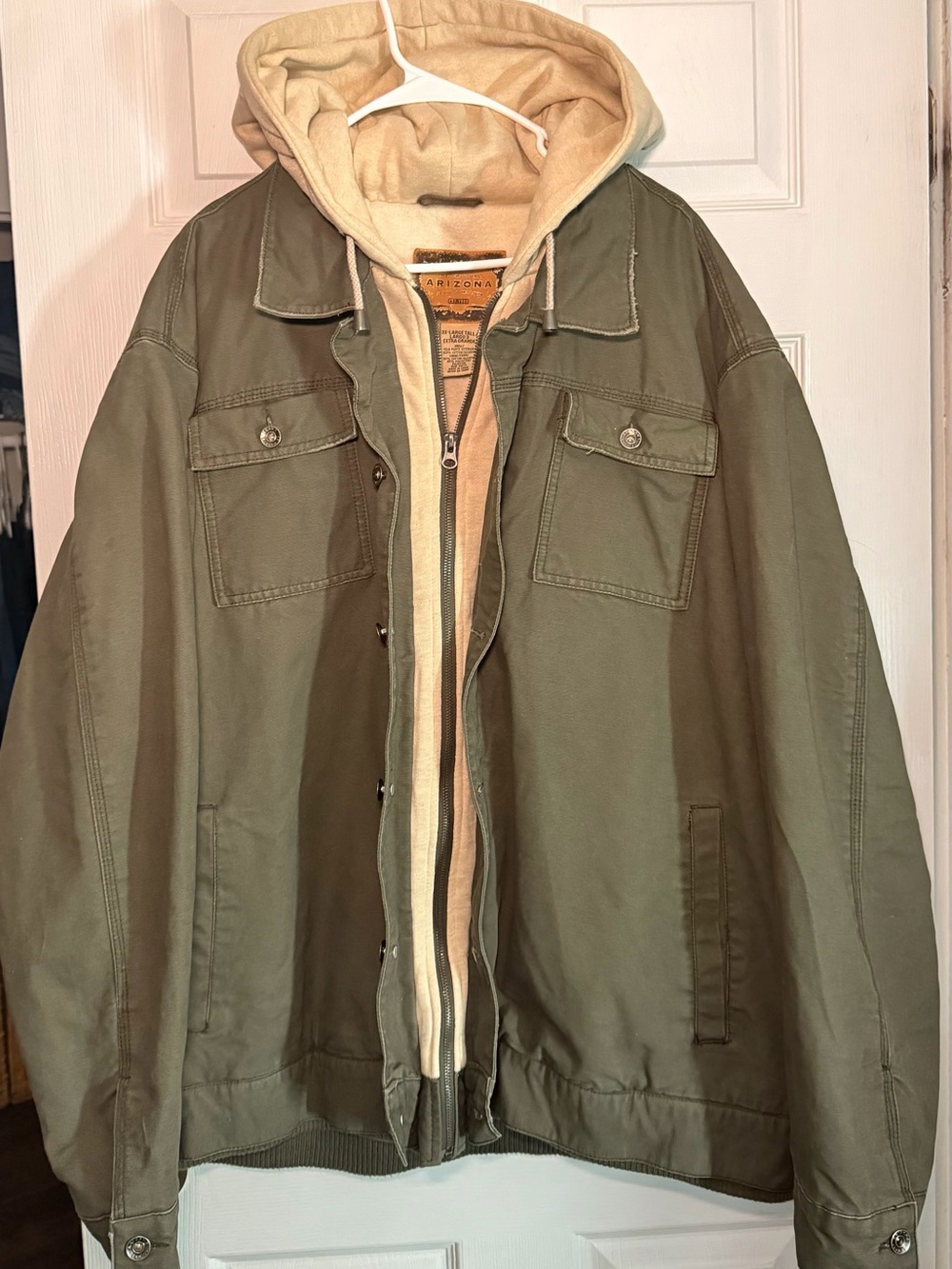 Arizona Jean Company 3XLT Men heavy duty Jacket with Tan Hooded Liner